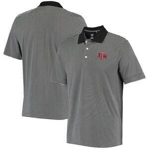 Men's Cutter & Buck Black Texas A&M Aggies Trevor Stripe DryTec Polo Size 3X
